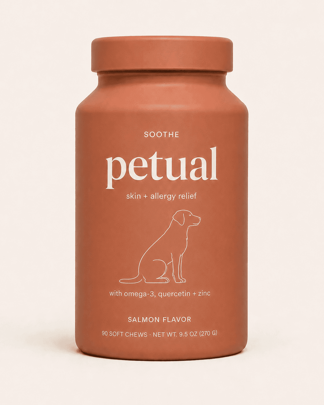 Petual Soothe soft chews for dogs — skin and allergy relief in an apothecary canister